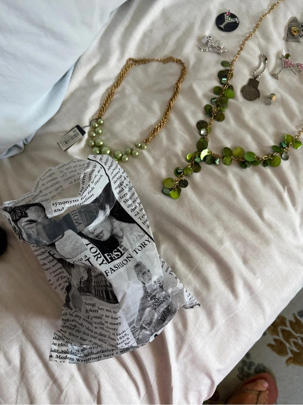 Haskell Green Disc Chain Necklace - Statement Women’s Jewelry bundle
